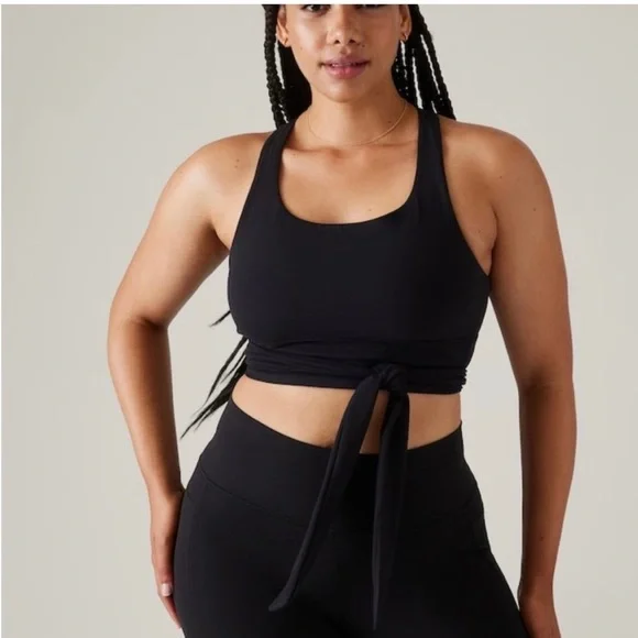 Athleta TRANSCEND WRAP LONGLINE BRA black SMALL - Picture 3 of 7